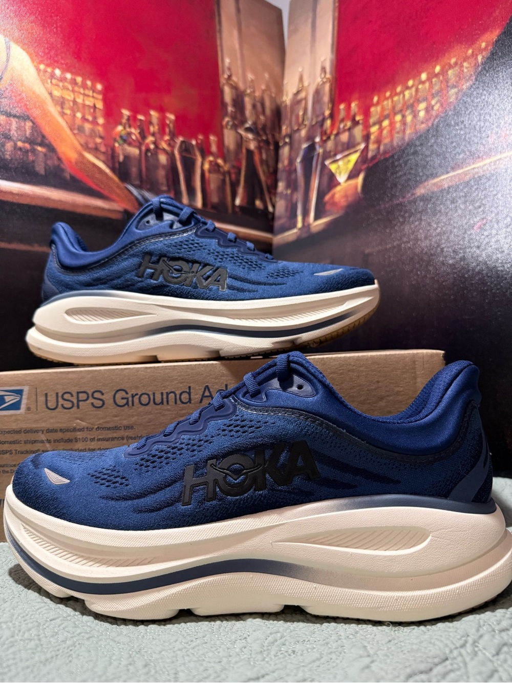 Hoka Men's Navy Bondi 8 Men’s Size 10.5 2E